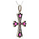 Croce argento 925 con pietre rosse s5