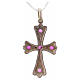 Croce argento 925 con pietre rosse s6