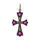 Croce argento 925 con pietre rosse s1