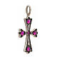 Croce argento 925 con pietre rosse s2