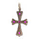 Croce argento 925 con pietre rosse s3