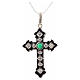 Croce argento 925 con strass e pietra verde s4