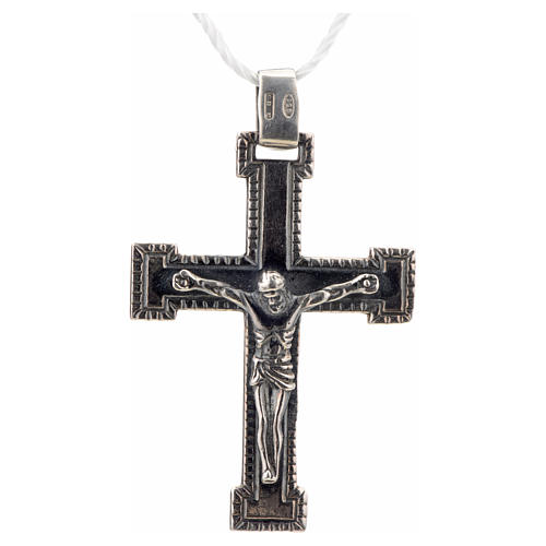 Pendant classic cross in sterling silver, silver finish 1