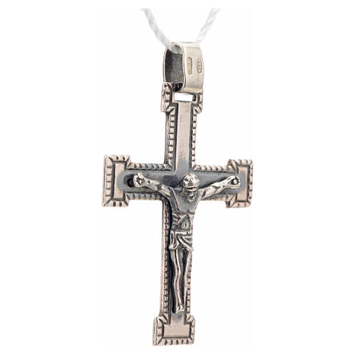 Pendant classic cross in sterling silver, silver finish 2