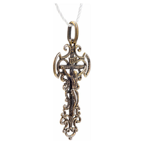 Croce con decorazioni argento 925 bronzato 5