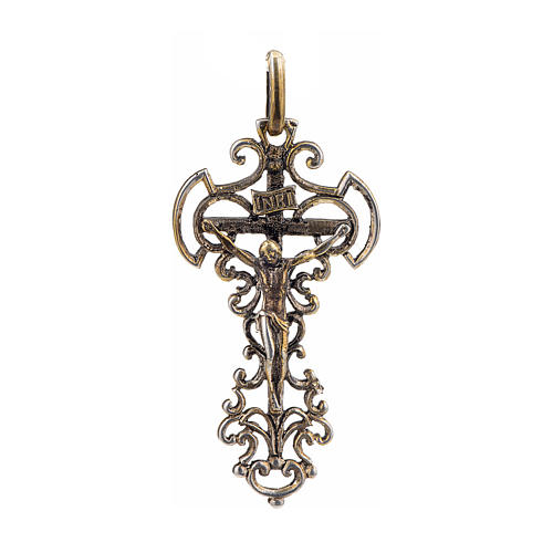 Croce con decorazioni argento 925 bronzato 1