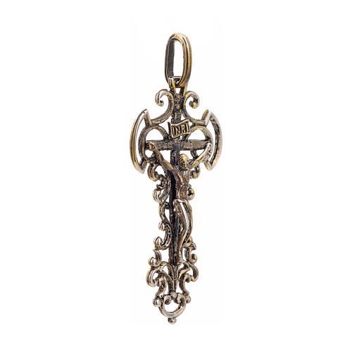 Croce con decorazioni argento 925 bronzato 2