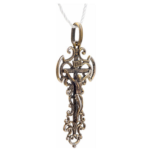 Pendant cross in sterling silver, decorated with bronze finish 5