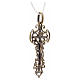 Pendant cross in sterling silver, decorated with bronze finish s5