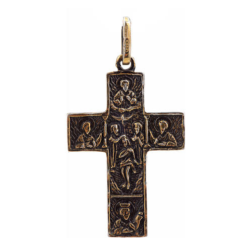 Croix images crucifixion et déposition argent 925 bronze 2