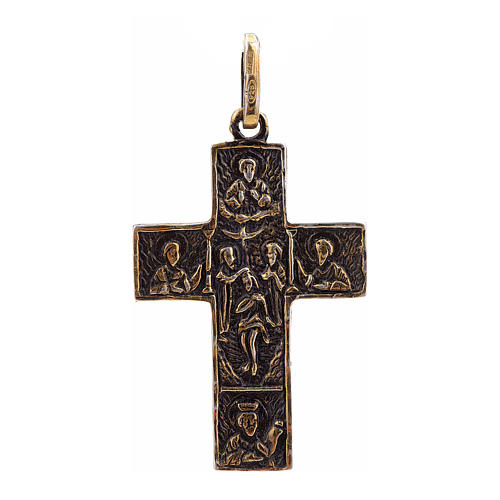 Croce slava in argento 925 bronzato 2