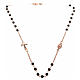 Silver necklace with Tau cross and black pearls, MATER jewels s4