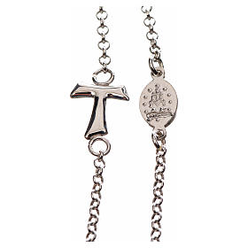 Pendenti, croci, spille, catenelle: Girocollo MATER nero legatura argento 925 tau medaglia