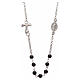 Silver necklace with Tau cross and freshwater pearls, MATER jewe s1