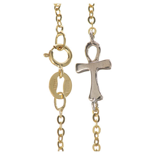 Bracciale con Croce della Vita bicolore in oro 750/00 - gr. 0,88 1