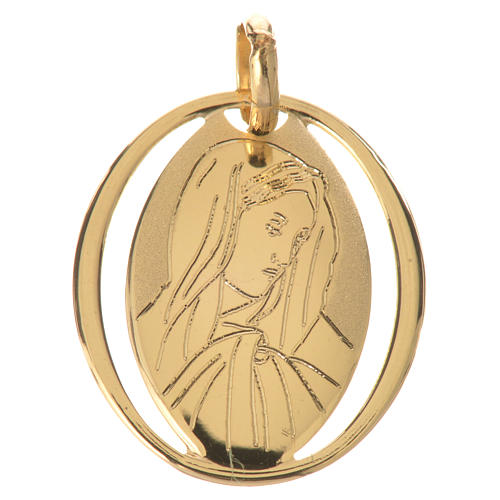 Vigin Mary oval pendant in 18k gold 0,71 grams 1