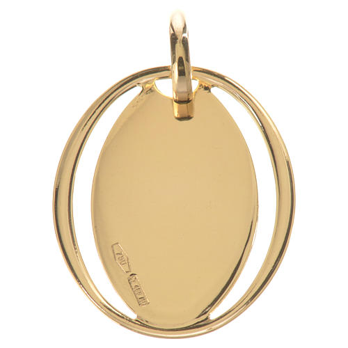Vigin Mary oval pendant in 18k gold 0,71 grams 2