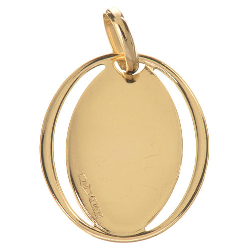 Vigin Mary and baby jesus oval pendant in 18k gold 0,73 grams 2