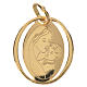 Vigin Mary and baby jesus oval pendant in 18k gold 0,73 grams s1