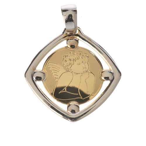 Raphael's cherub pendant in 18k bi-coloured gold 1,09 grams 1