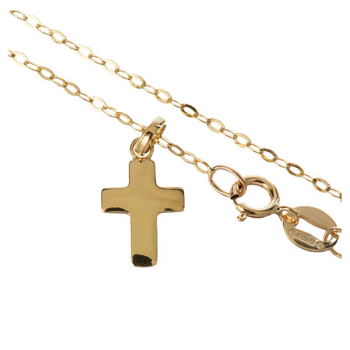 Gold chain with cross pendant, 18k 1,32 grams 2