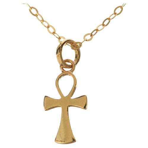 Gold chain with key of life pendant in 18k gold 1,37 grams 1
