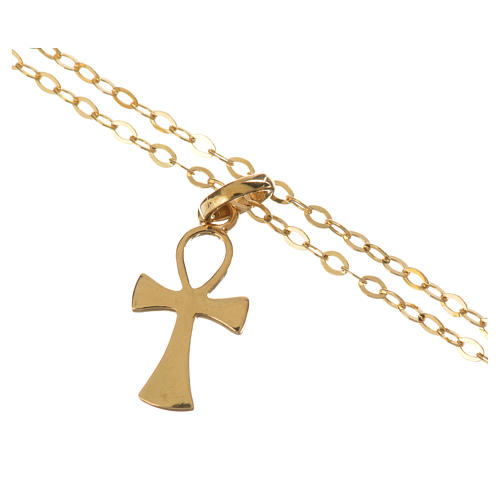 Gold chain with key of life pendant in 18k gold 1,37 grams 2