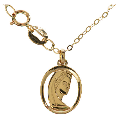 Gold chain with Virgin Mary pendant in 18k gold 1,74 grams 1
