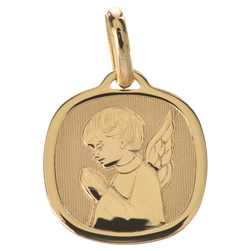 Praying angel oval pendant in 18k gold 1,71 grams 1