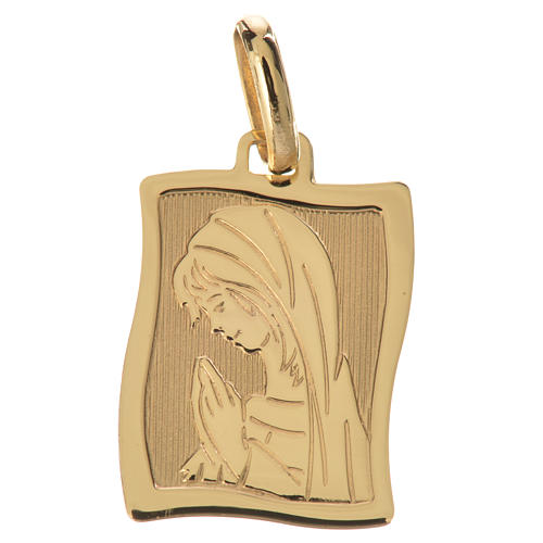 Virgin Mary praying pendant in 18k gold 1,63 grams 1