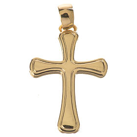 Cross pendant in 18k gold with rounded edges, 1,47 grams | online sales ...