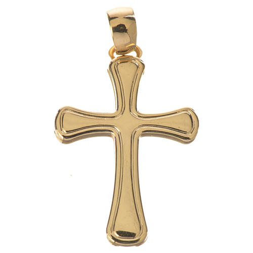 Cross pendant in 18k gold with rounded edges, 1,47 grams 1