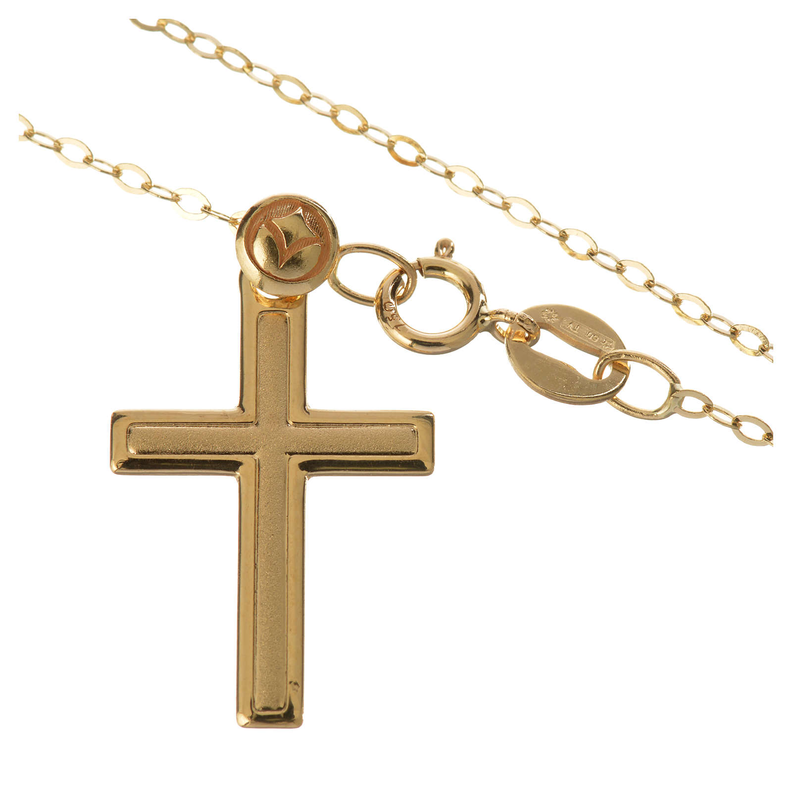 Cross pendant and chain in 18k gold 1,74 grams online sales on