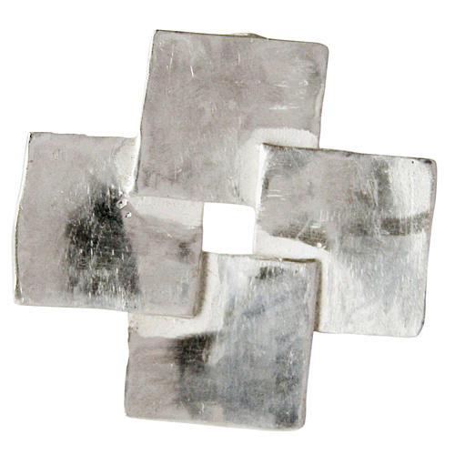 Silver cross pendant, four squares in sterling silver 1
