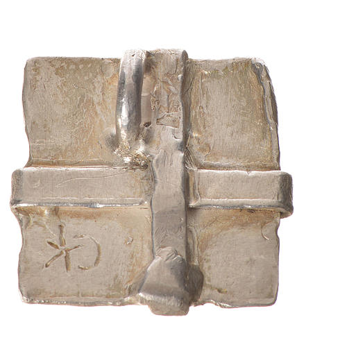 Silver cross pendant, square in sterling silver 2