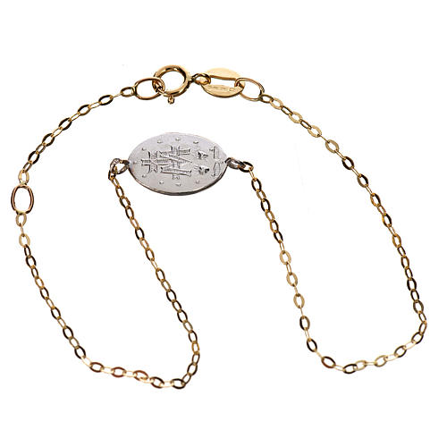 Bracelet with Miraculous Medal in 18k gold, 0,05oz 3