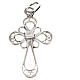 Pendant cross in 800 silver filigree with coral s2