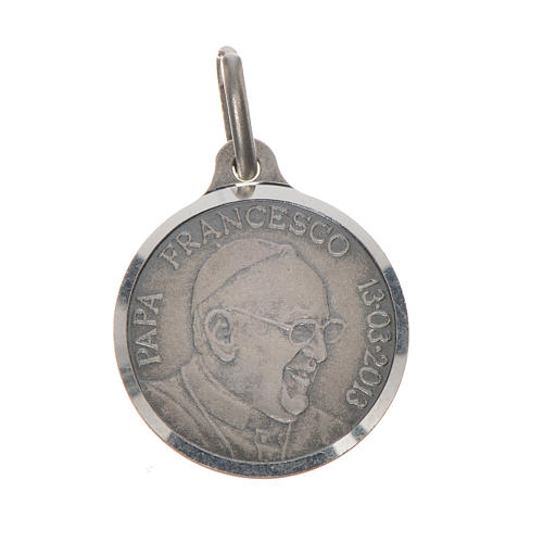 Medaille Papst Franziskus Silber 800, 16mm 1