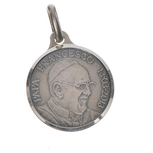 Medalha Papa Francisco prata 800 18 mm 1