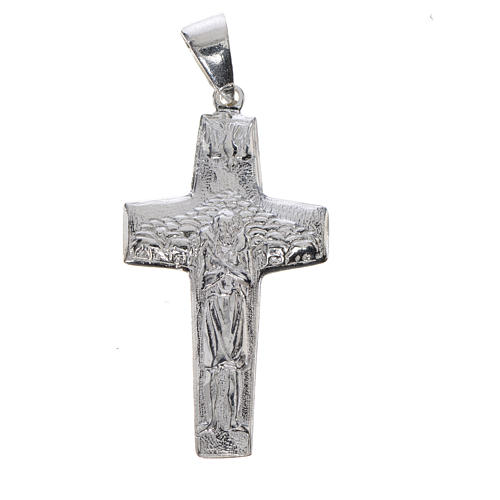 Krzyż Papież Franciszek Dobry Pasterz srebro 925 1