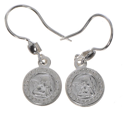 Guardian Angel earrings in 925 silver, white finish 1