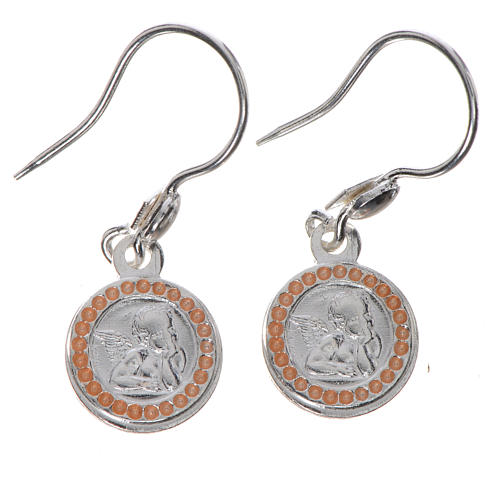 Guardian Angel earrings in 800 silver, pink finish 1