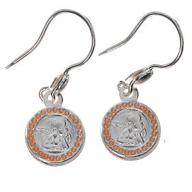 Guardian Angel earrings in 800 silver, pink finish