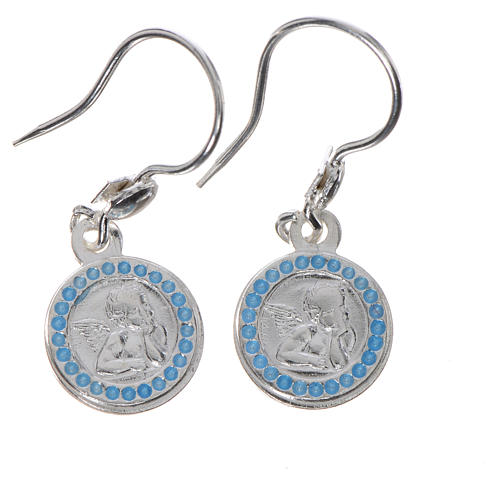 Guardian Angel earrings in 800 silver, light blue finish 1