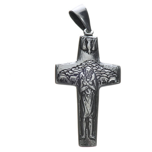 Kreuz Papst Franziskus Silber 925 4x2cm 4
