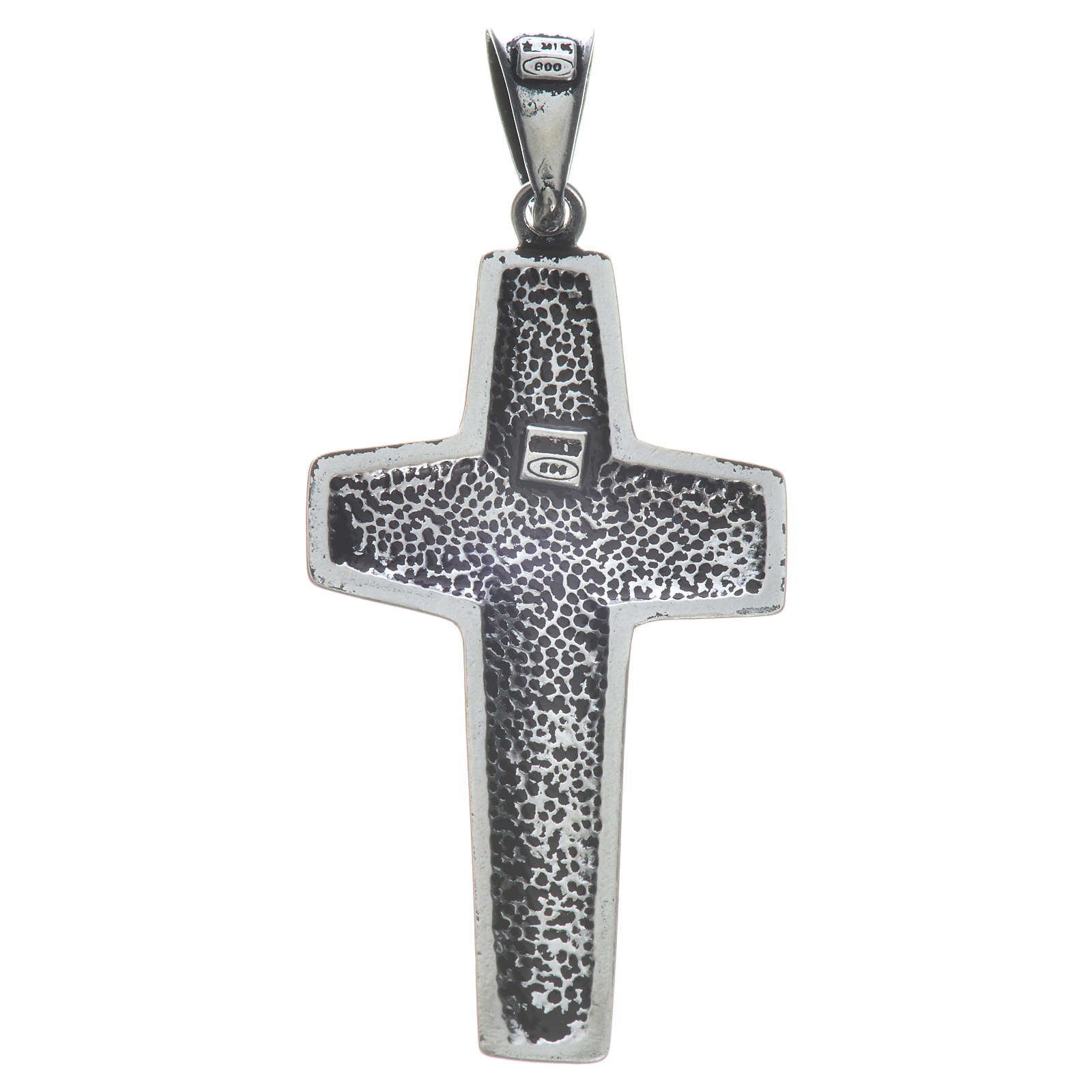 Pope Francis cross 4x2cm in 925 silver online sales on HOLYART.co.uk