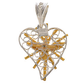 Pendant with filigree heart, Holy Spirit in 800 silver