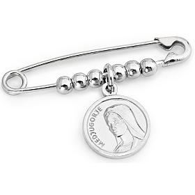 Amen Medjugorje safety pin in sterling silver