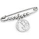 Amen safety pin with Padre Pio in sterling silver s1