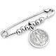 Amen safety pin with Saint Benedict in sterling silver s1